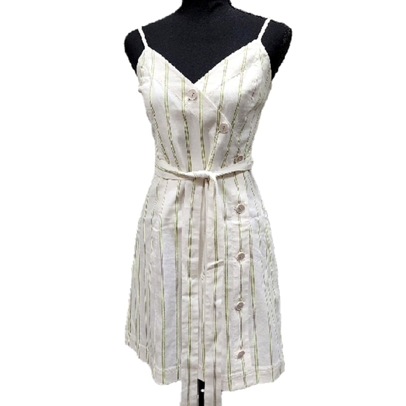Banana Republic Speghetti Strap Stripped Button Front Adjudtable Strap Dress - Picture 1 of 13
